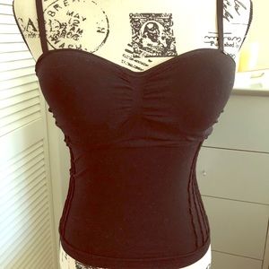 NWT Guess Black tank top with shelf bra XS/S